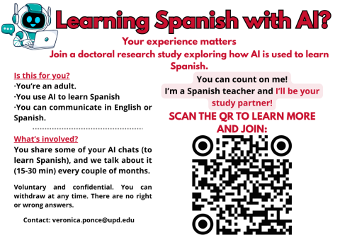 Volante informativo en idioma ingl&eacute;s.